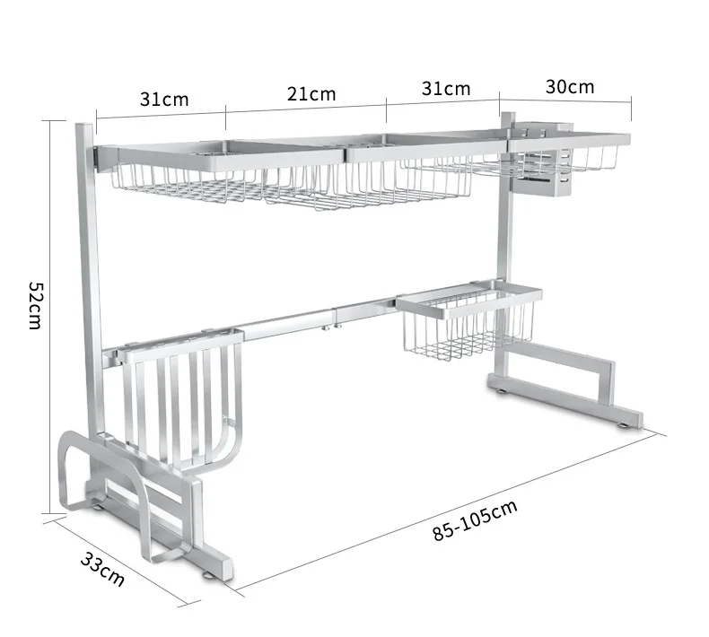 Expandable  Silver/Black  Dish Rack  Dish Dryer Dish Dryer Electric Cabinet Rack