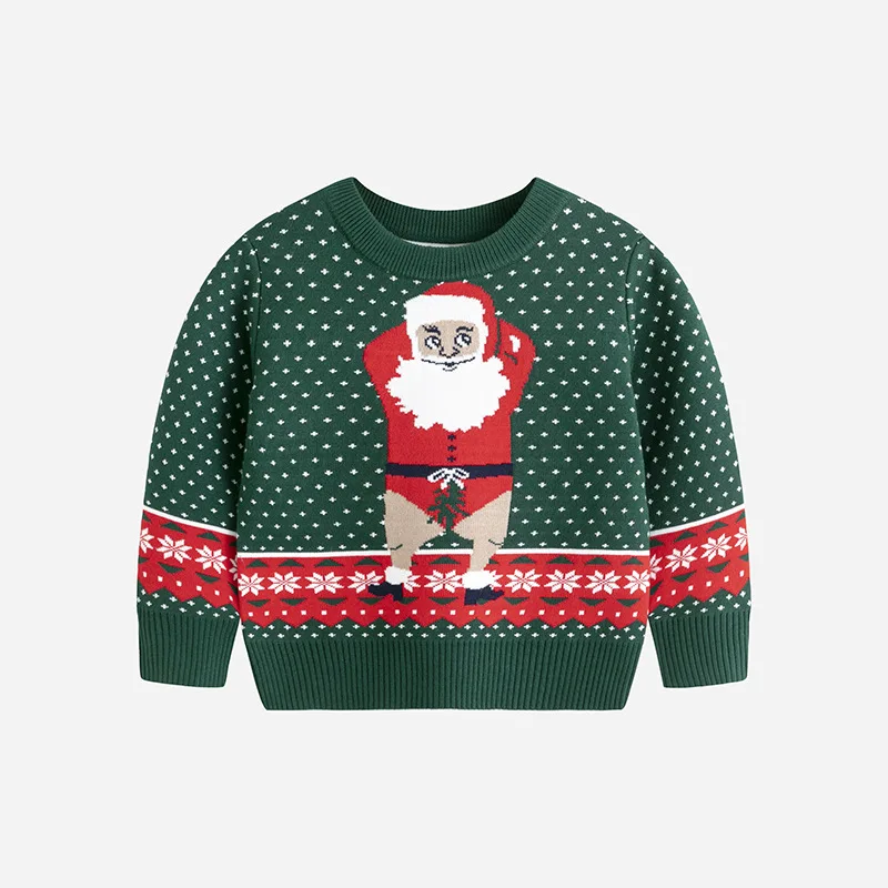 Christmas Sweater Ugly Boy Girl  Jumper Knit Christmas Santa Claus Sweater Pullover