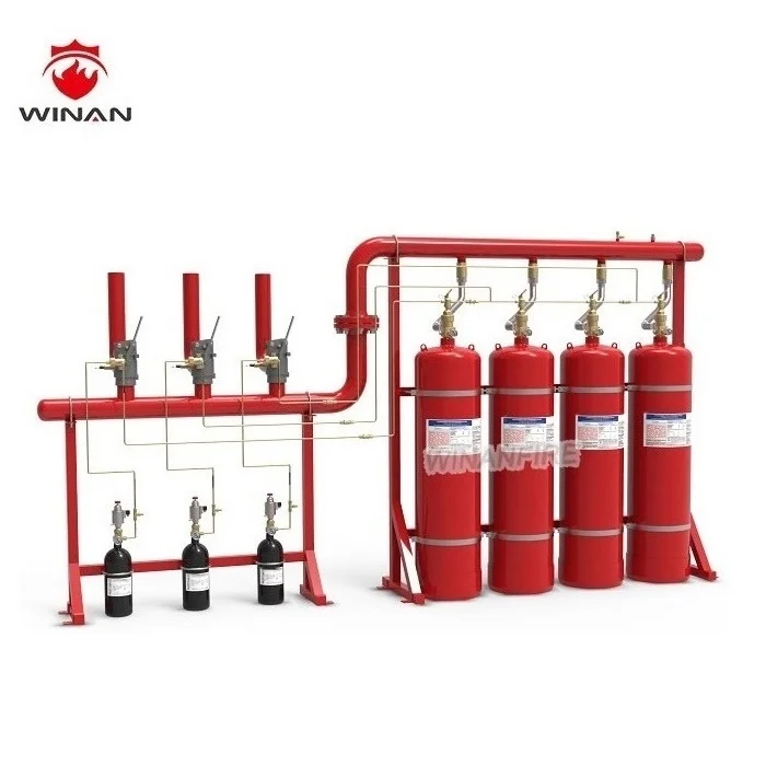 Combined FM200 gas fire extinguishing system pressure 4.2MPa discharge time less than 8 seconds with pilot gas cylinder