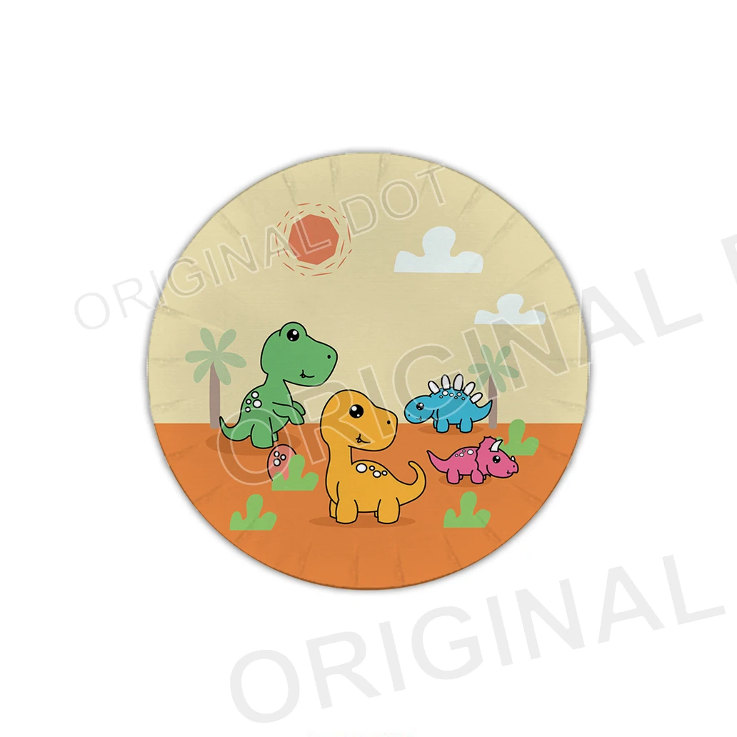 Cartoon Dinosaur Disposable Paper Tableware Party Set For Customized Design
