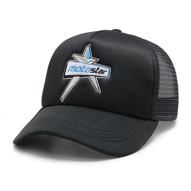 Custom Unisex 100% Cotton Blank 5 Panel Trucker Foam Mesh Cap Embroidered Patch Logo baseball Hat