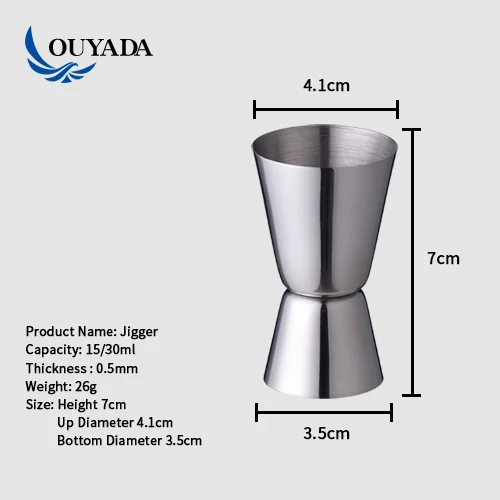 
OUYADA 30/60ml big stainless steel jigger 