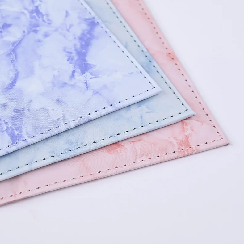 PU Leather Multi-card Holder Passport Protector Travel Abroad Wallet Marble Design for Family