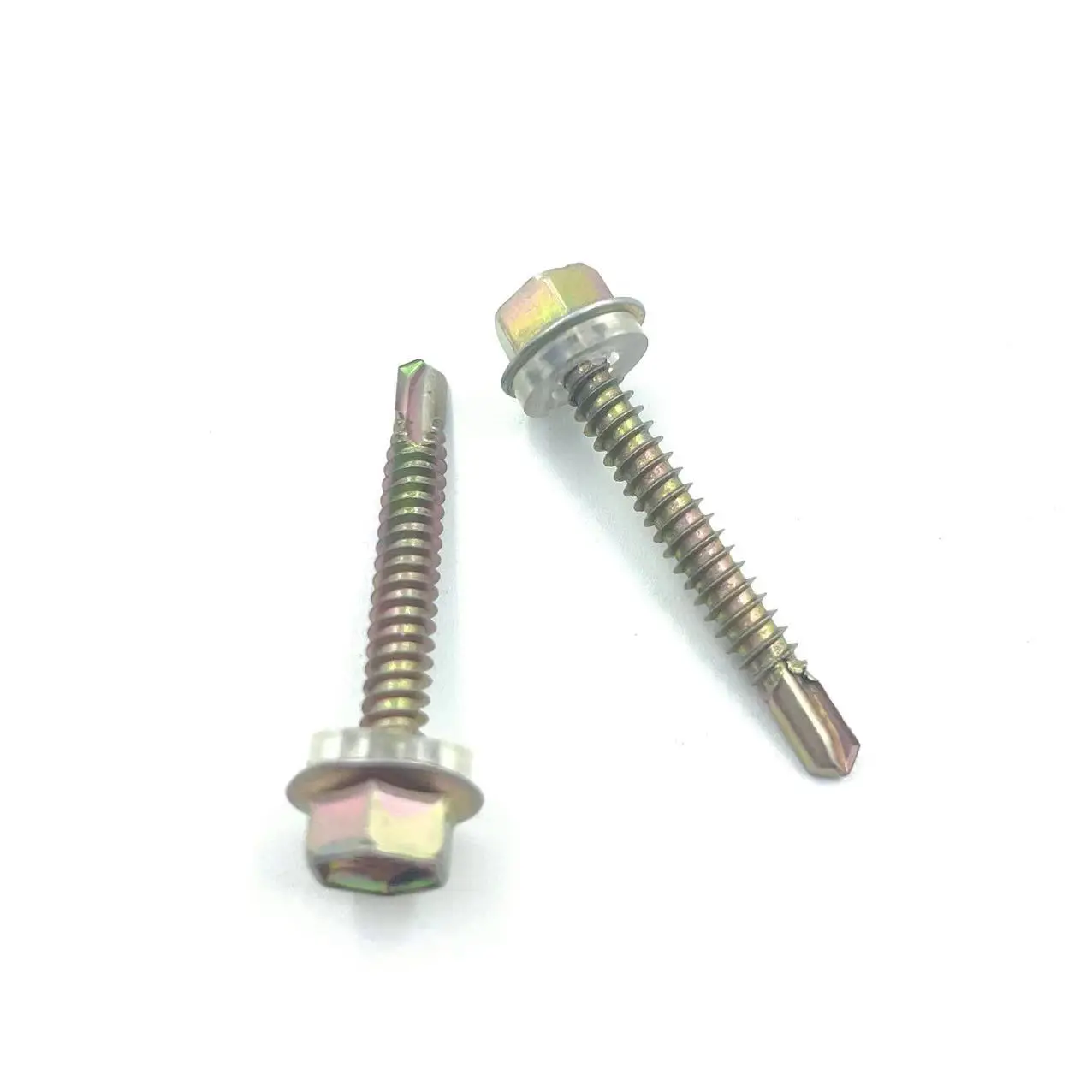 Hexagon Head Yellow Zinc Plated Roofing Screws Self-Drilling Tapping Screws with Washer