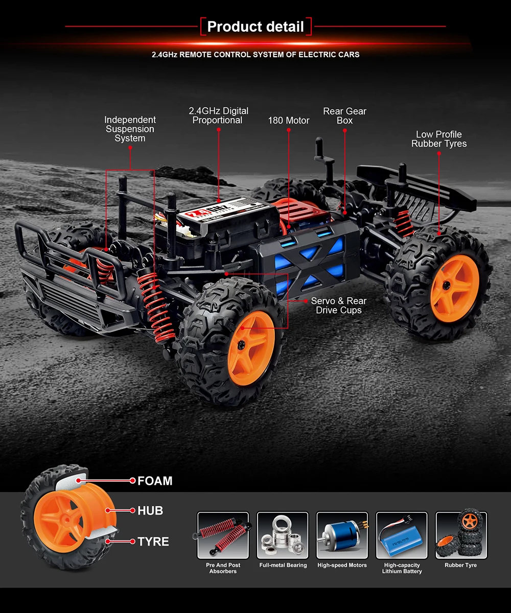 1/22 Scale Drift Climbing Car Radio Control High Speed Electric Toy Car For Kids 2022