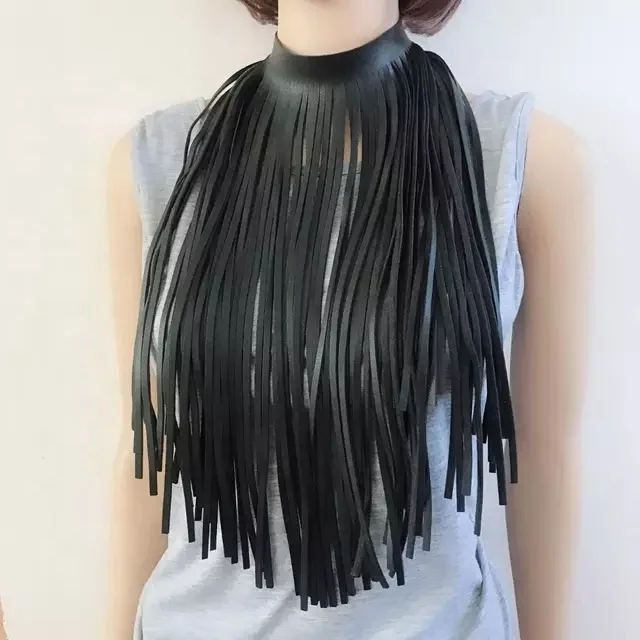 Stylish Handmade Faux Leather Fashion Choker Good Look Necklace Trending Design America and Europe