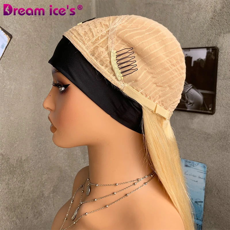 Wholesale 613 Honey Blonde Brazilian Straight Human Hair Headband Wigs Glueless Pre Plucked Remy 150% Density For Black Women