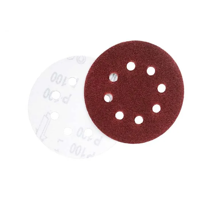 PEX 5 Inch Red 8 Holes Abrasive Discs  Sanding Disc 120 Grit Sandpaper Sander Round Sand Paper
