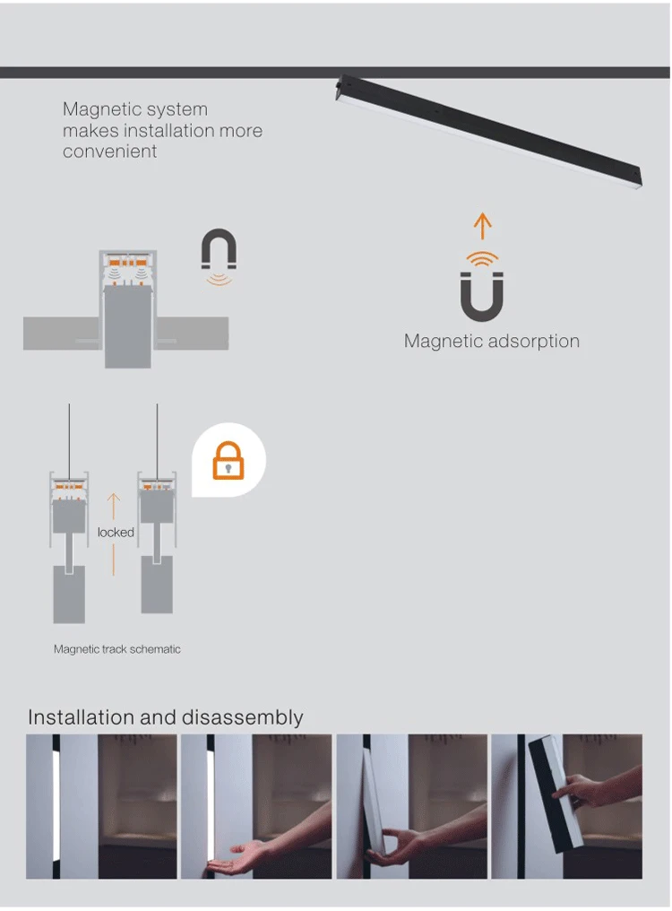 Factory hot to sale 2022 magnetic led lights Commercial rail light dedicated track led track lighting