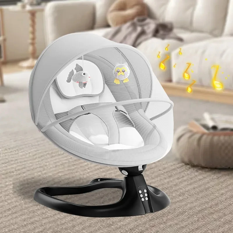 Musical Companion Baby Electric Rocking Cradle Newborn Calm Swing Bed Infant Adjustable Speed Electric Bed Baby Rocking Chair