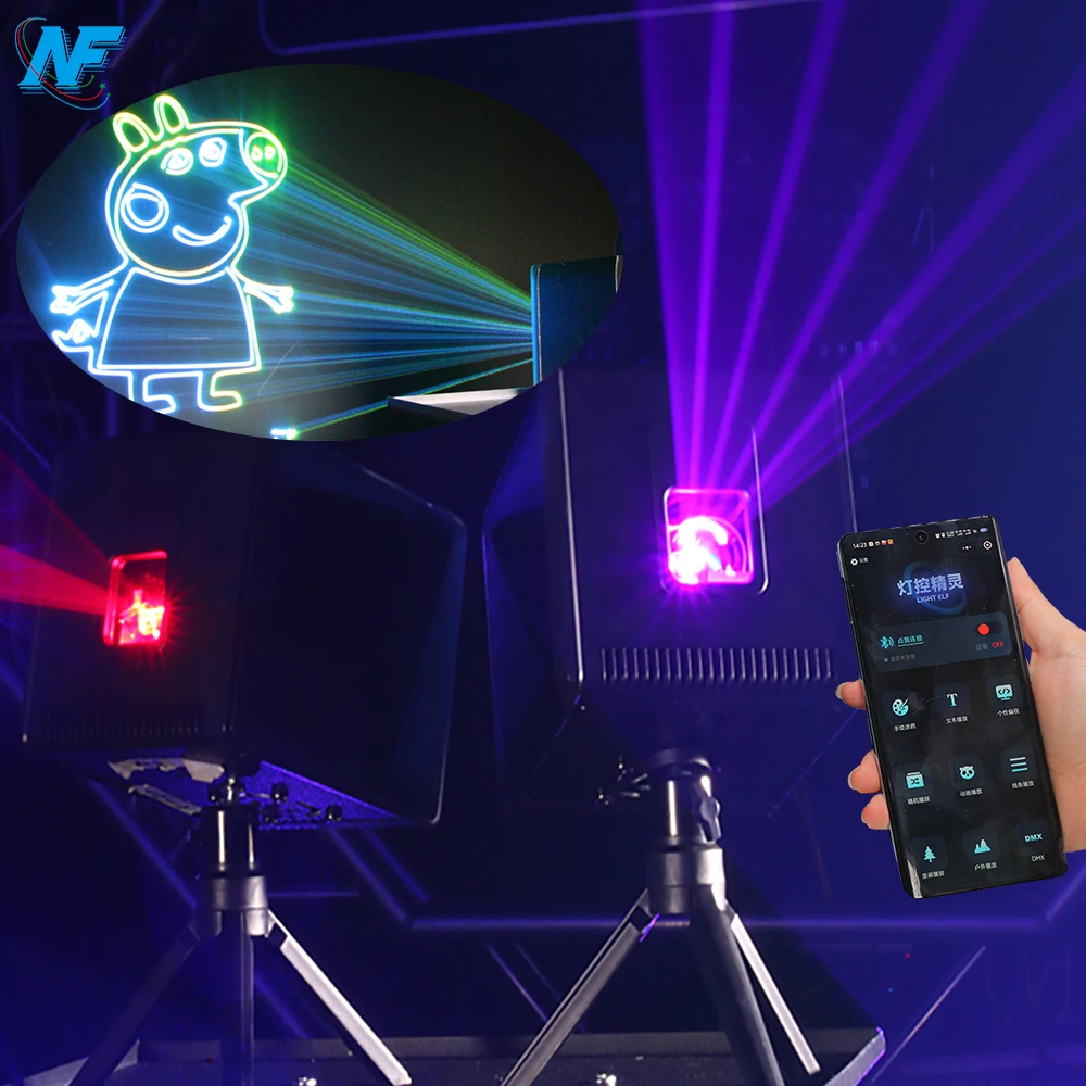 M7 3 Вт управление приложением лазерный свет RGB Анимация программируемый сценический для Dj Disco Party Club Bar Pub