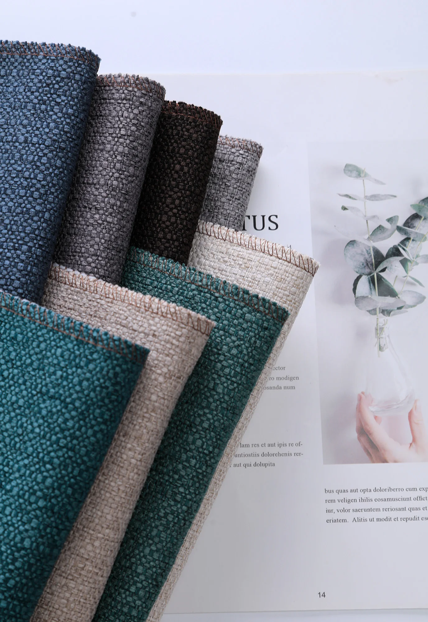 RUN&FUN panama linen looking fabric modern living room fabric for sofa 100% polyester upholstery sofa fabric