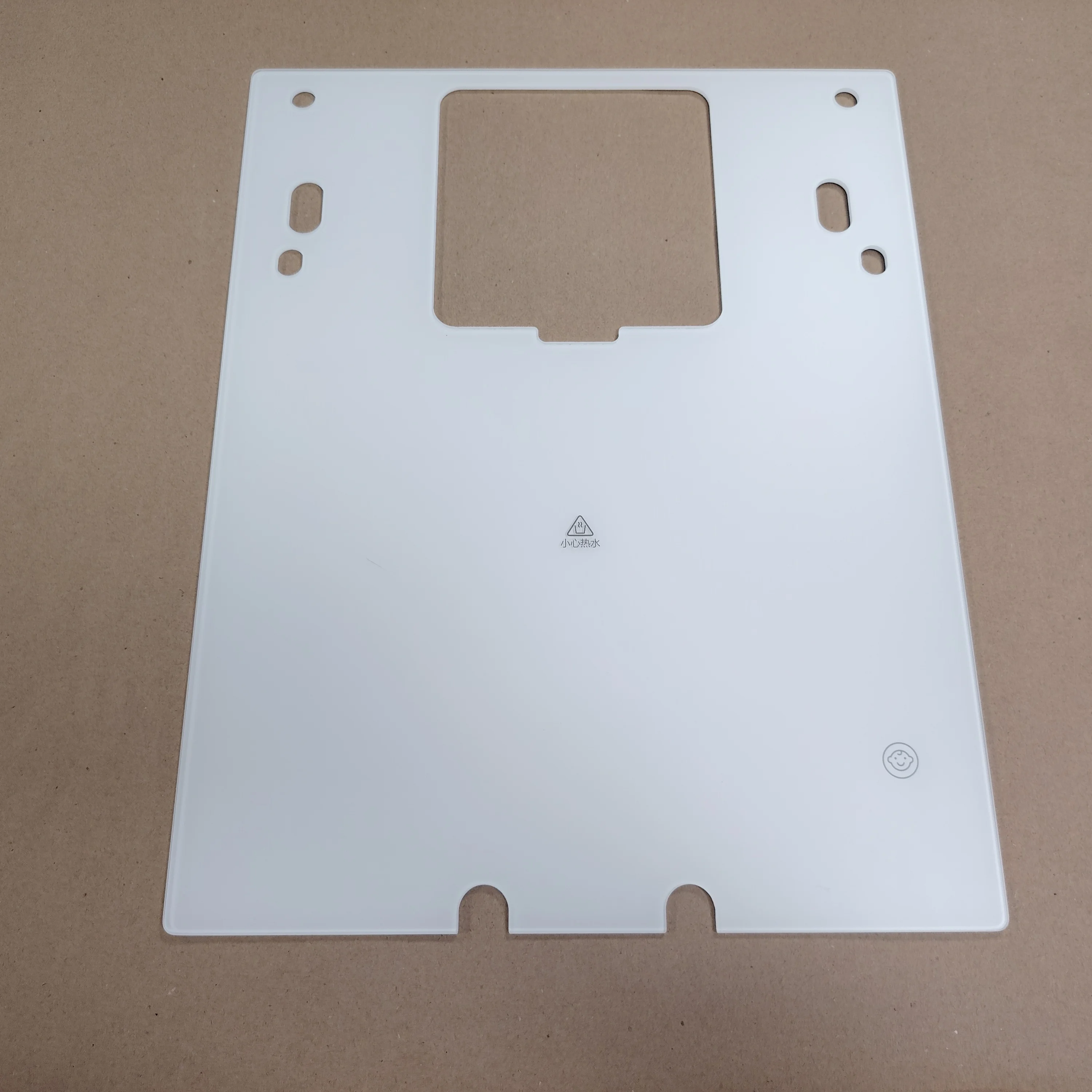 Customized Acid Etched Anti-Glare Matte Finish White Color Silkscreen Printed Water Heater Panel Glass