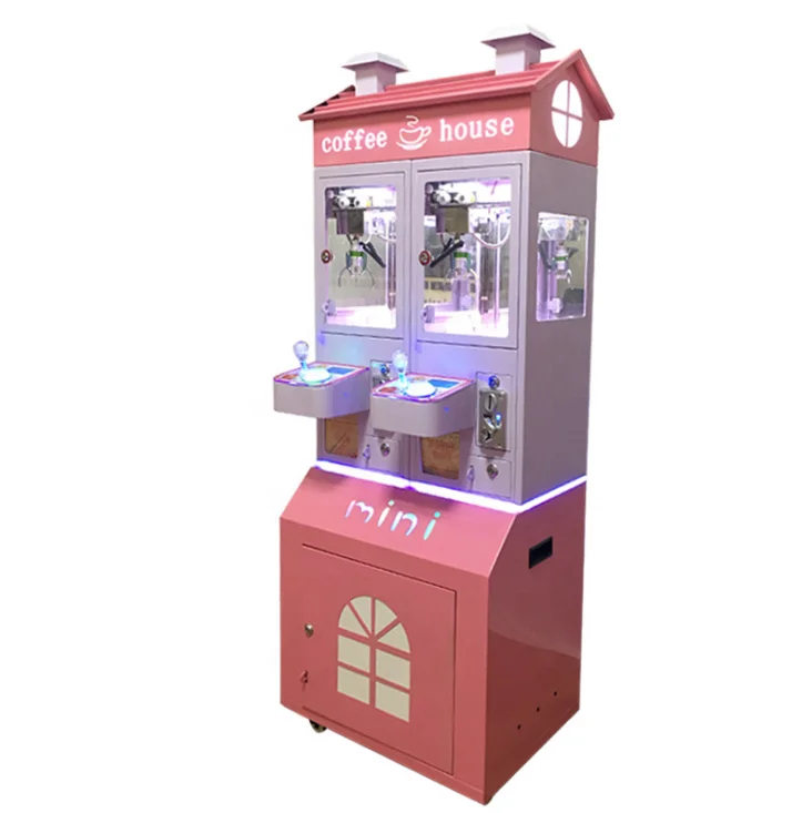 dinibao coin operated toy claw machine coffee house mini claw machine crane doll vending machine for 2 players