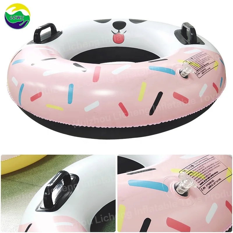 LC factory hot panda donut swim ring pvc swimming inflatable tube