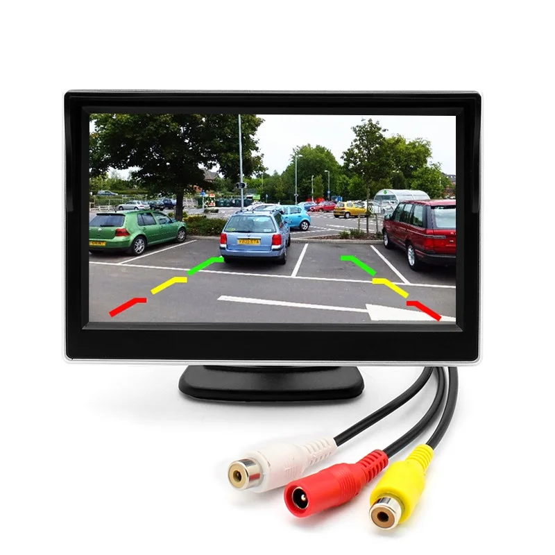 Auto Universal 16:9 800*480 2 Way Video Input 5 Inch Car Monitor Tft Color Lcd Hd Digital Screen For Reverse Rear View Camera