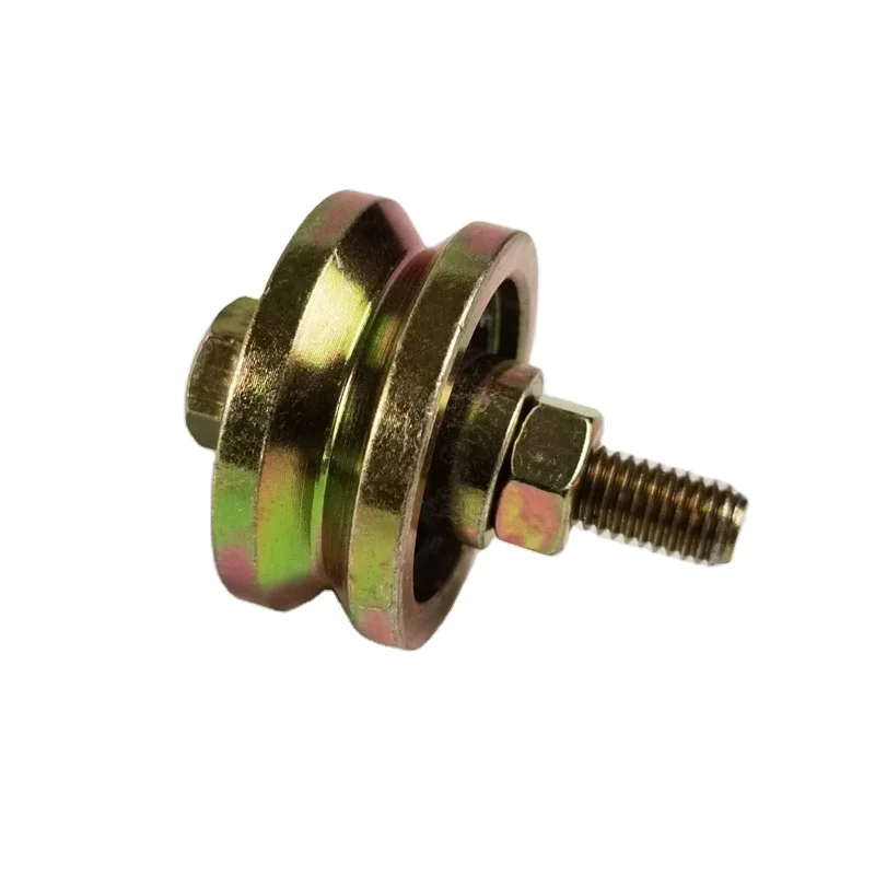 V-groove sliding gate roller with single bearing and screw,nuts and washers,galvanized zinc groove wheel,v track groove pulleys