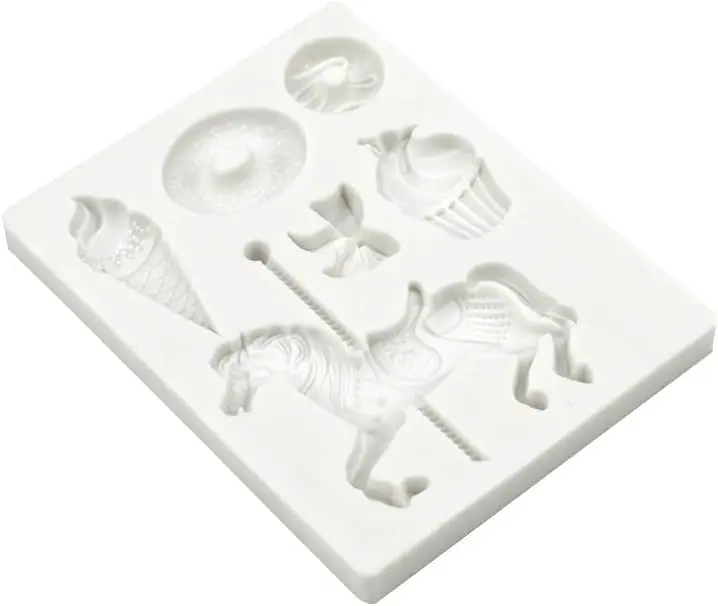 Food-grade fondant Silicone Mold Carousel Ice Cream Bar Ice cream Cone Cake Mold DIY chocolate dessert silicone resin mold