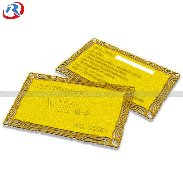 factory custom own logo engrave high quality gold plated metal business card