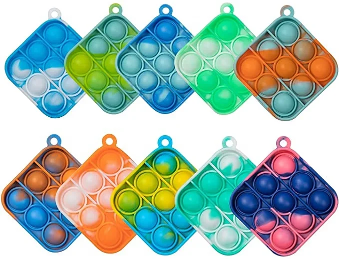 2022 newest push pop fidget toy mini keychain  pop n play keychain big pop fidget keychain heart shape