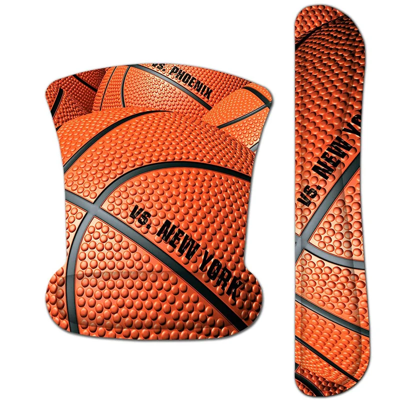 Customized non slip basketball style memory foam with wrist rest mouse pad set