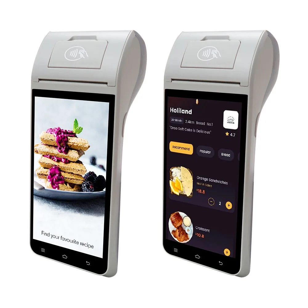 ZCS Z91 Android Mobile POS NFC POS Systems With Barcode Scanner Thermal Printer Support Fingerprint