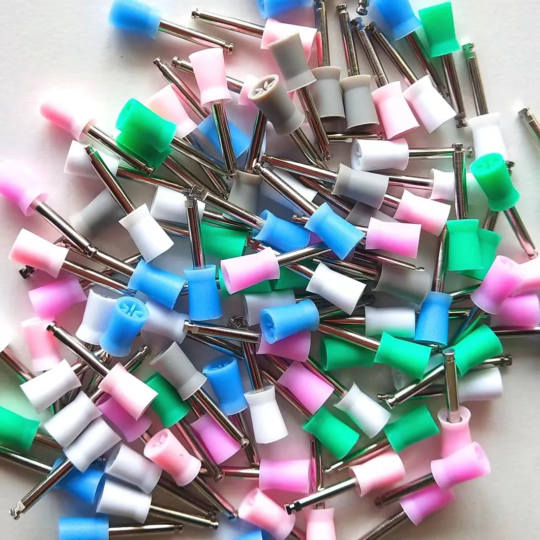 Swordental 100pcs Dental Tools Polishing Prophy Cup Brushes Polisher Nylon Tapered Brush Polishing Prophy Cup