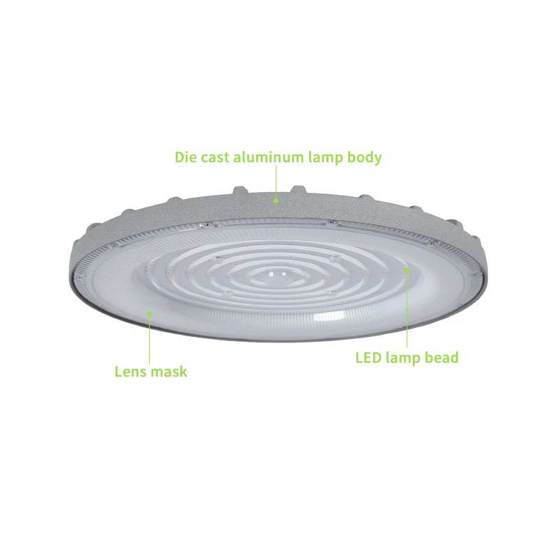 Round Lighting 100W 150W 200W 250W Lighting Price Industrial Lamp Workshop UFO High Bay Led Lighting DOB