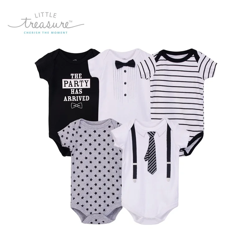 
Little Treasure High Quality Newborn Baby Romper Cotton Baby Bodysuit for Boys 