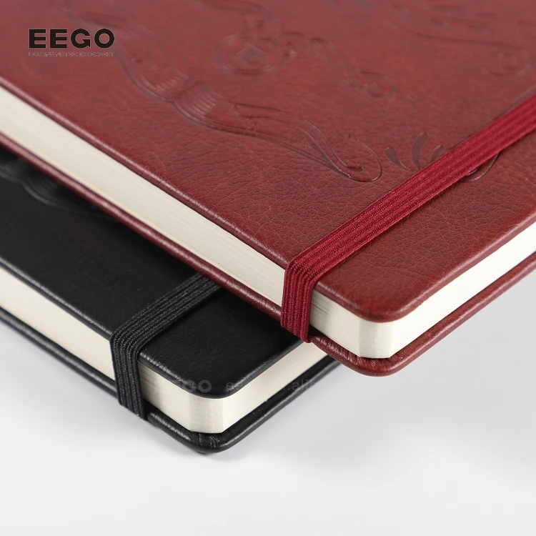 Персонализированный деловой блокнот в твердом переплете из искусственной кожи настраиваемый черный красный журнал A5 дневник