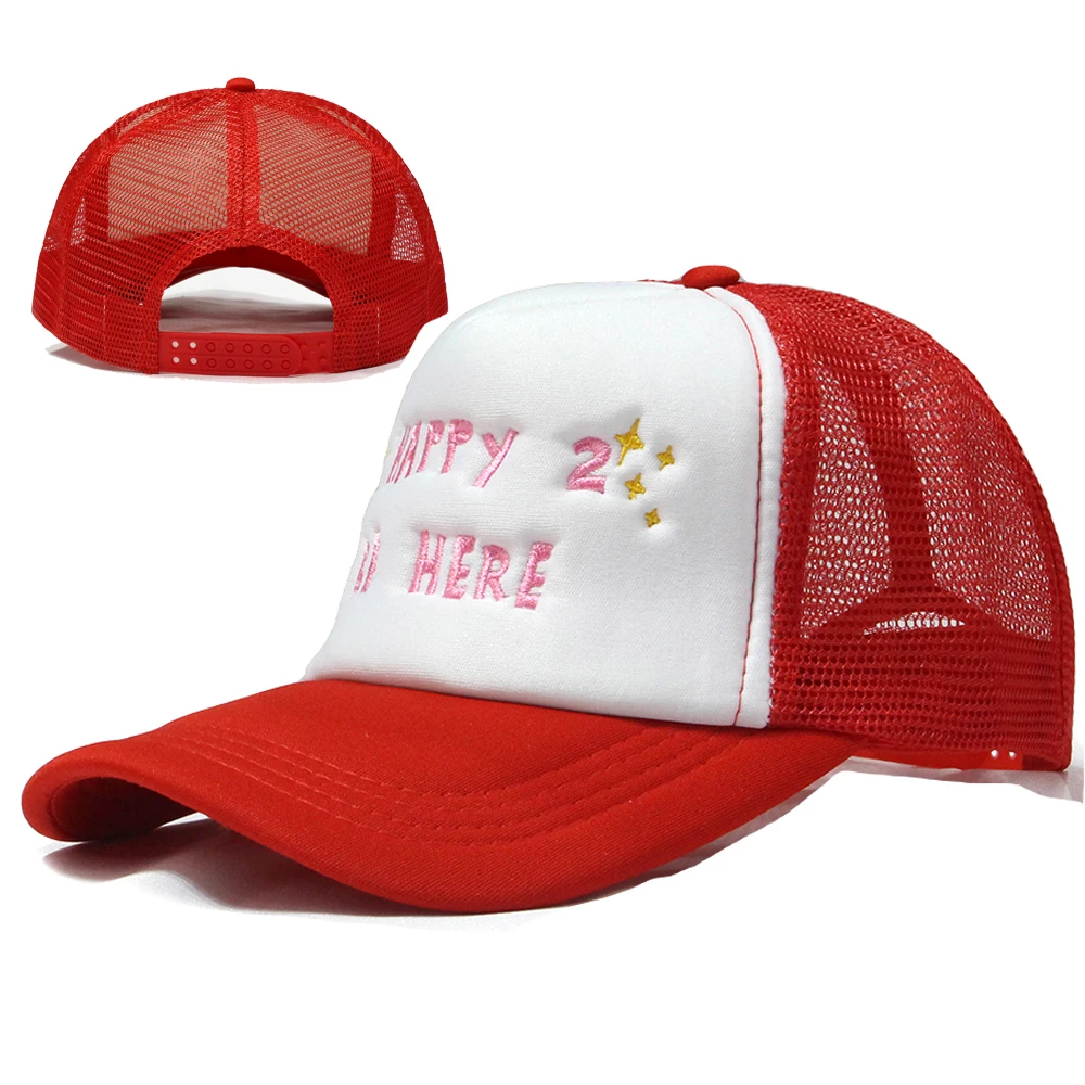 Custom Embroidery Logo Trucker Mesh Unisex Plain  Cotton Polyester Plain Blank Hats Sports Caps  Trucker Hats