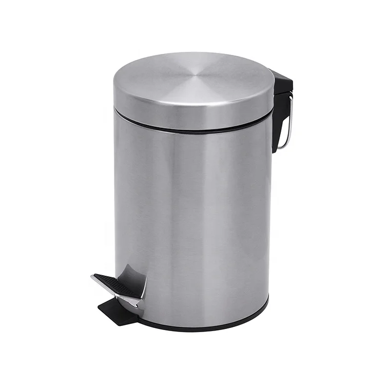 Stainless Steel Pedal Bin Waste Bin Trash Bin Dustbin With Black Inner Bucket Trash Can Morden Style