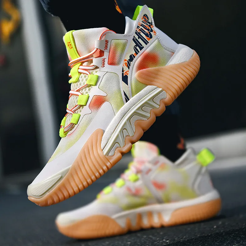 Explosive Models Fashion Breathable Mesh Basketball Sneakers New Design Men Casual Custom Basketball Style Sports Shoes