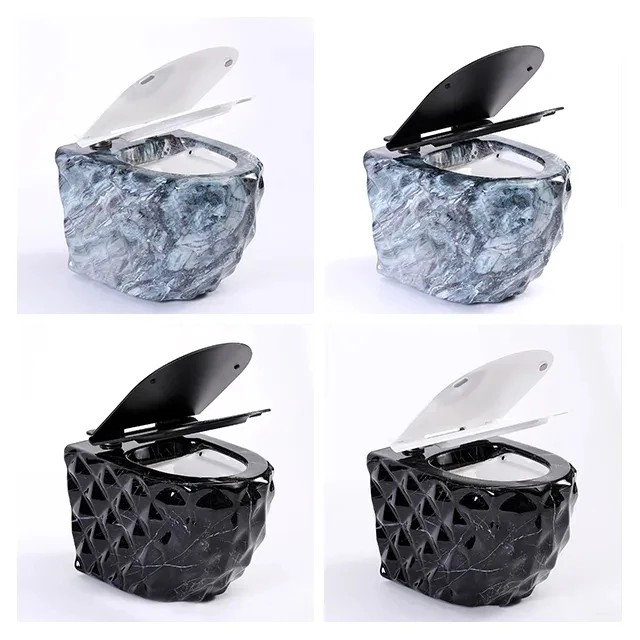 Sanitary Ware Plated Wall Hung Bathroom Toilet And Sink Set Gold One Piece Ceramic Round Wall Mounted Toilet Suite