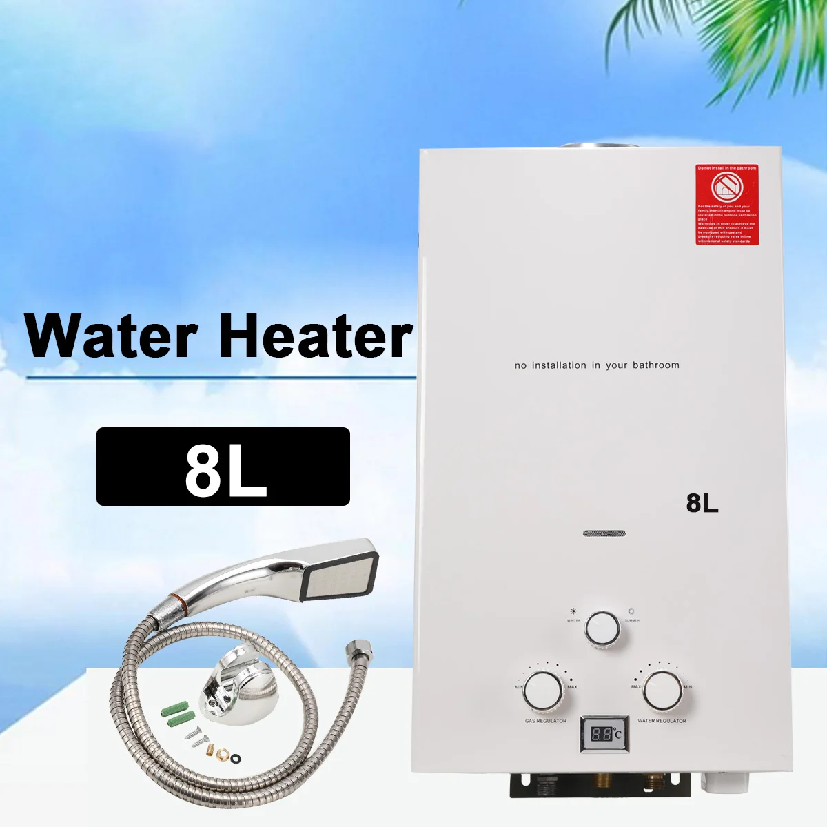 Wholesale 8L 2.11 GPM Wall Mounted Rotary Knob Portable Tankless Instant Propane Gas Water Heater Boiler