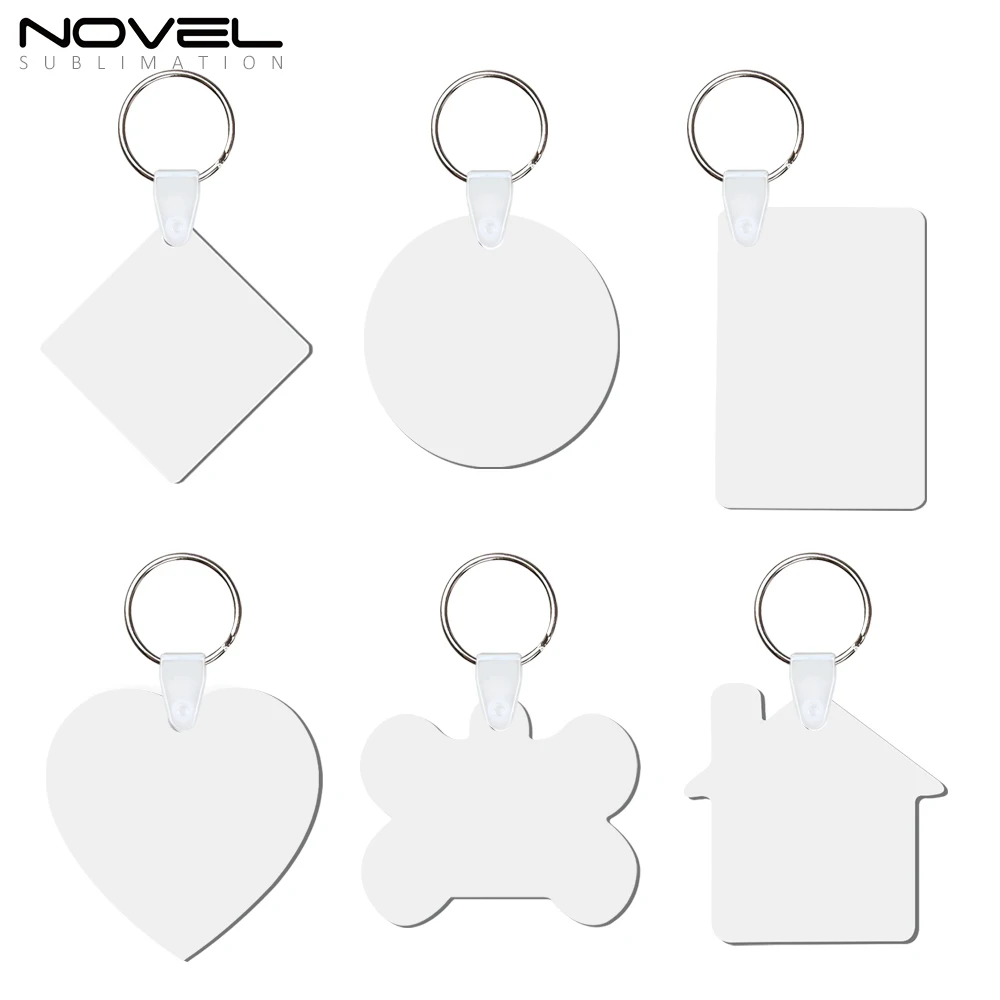 New Arrival Sublimation Keyrings Customized Blank MDF Double Sided Print DIY Keychains
