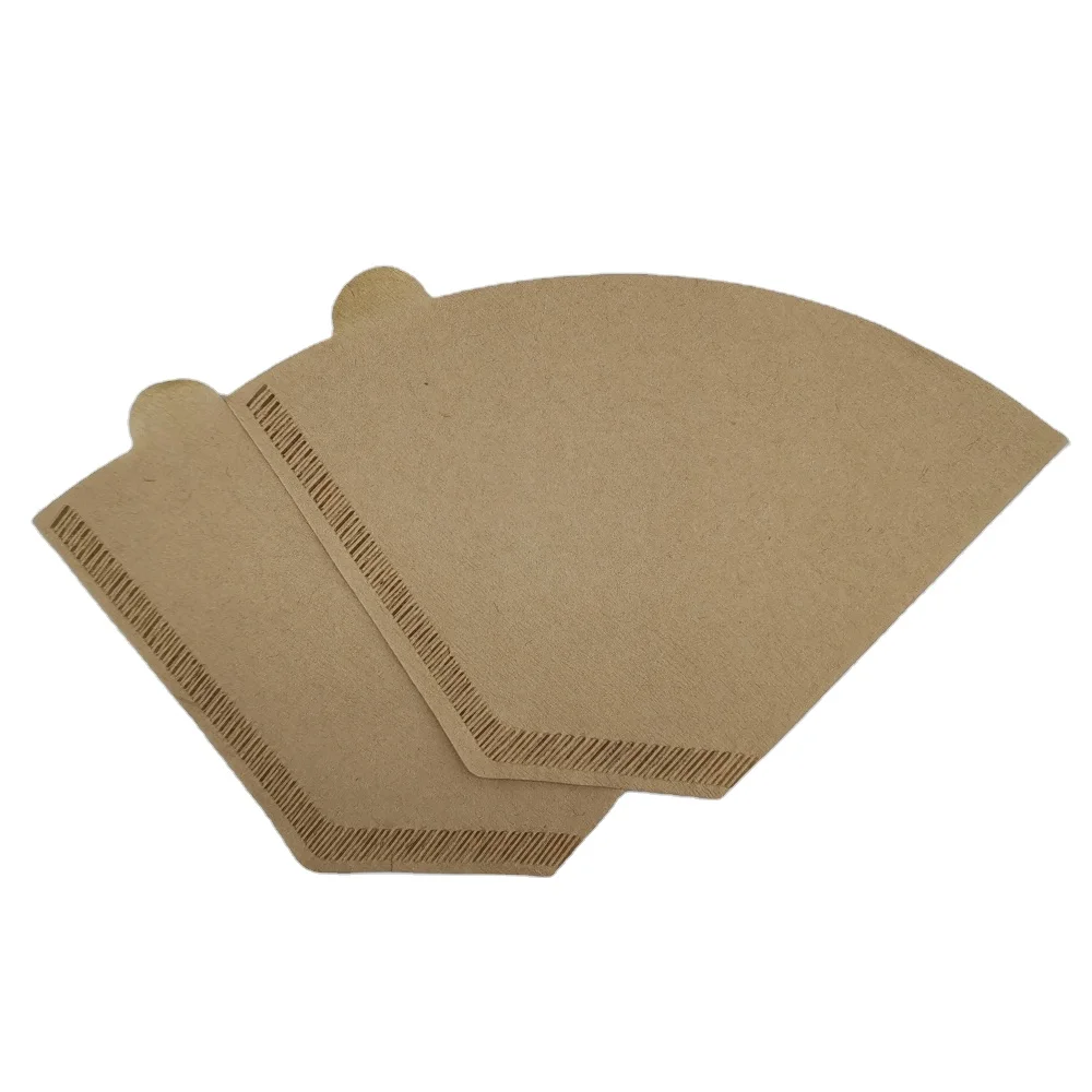Wholesale 40/100pcs cone sector coffee filters paper 2-6 cups coffee natural paper filters #2 #4