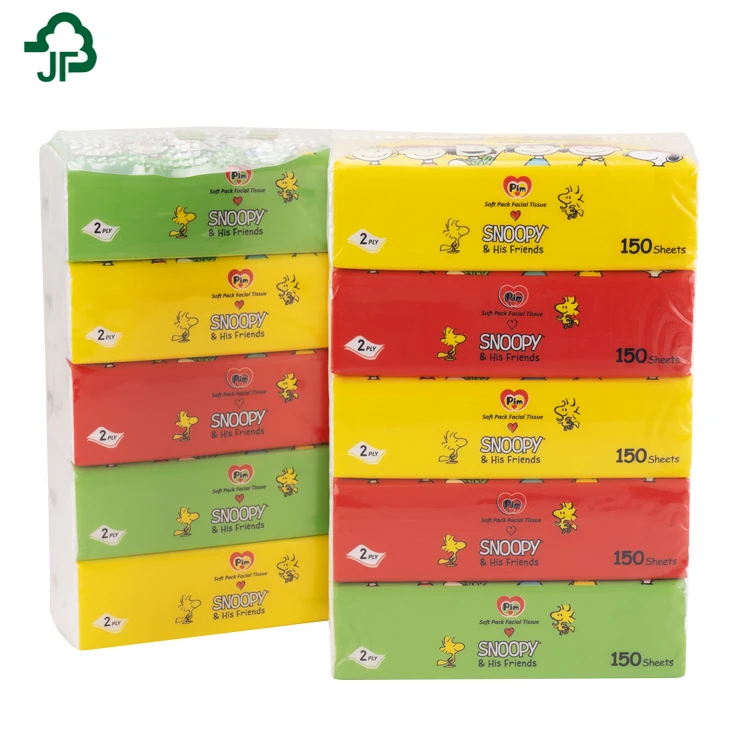 Support Custom High Quality Soft Pack Face Tissue Facial Tissue Paper In Thailand