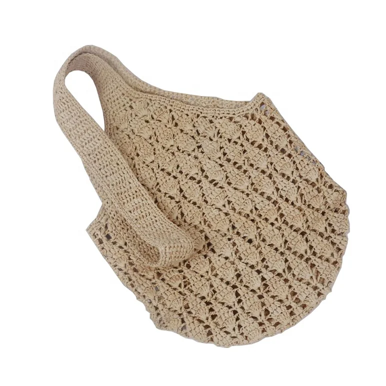 High quality raffia straw handmade crochet fashion big brand flower hobo women summer beach travel handbags straw bag