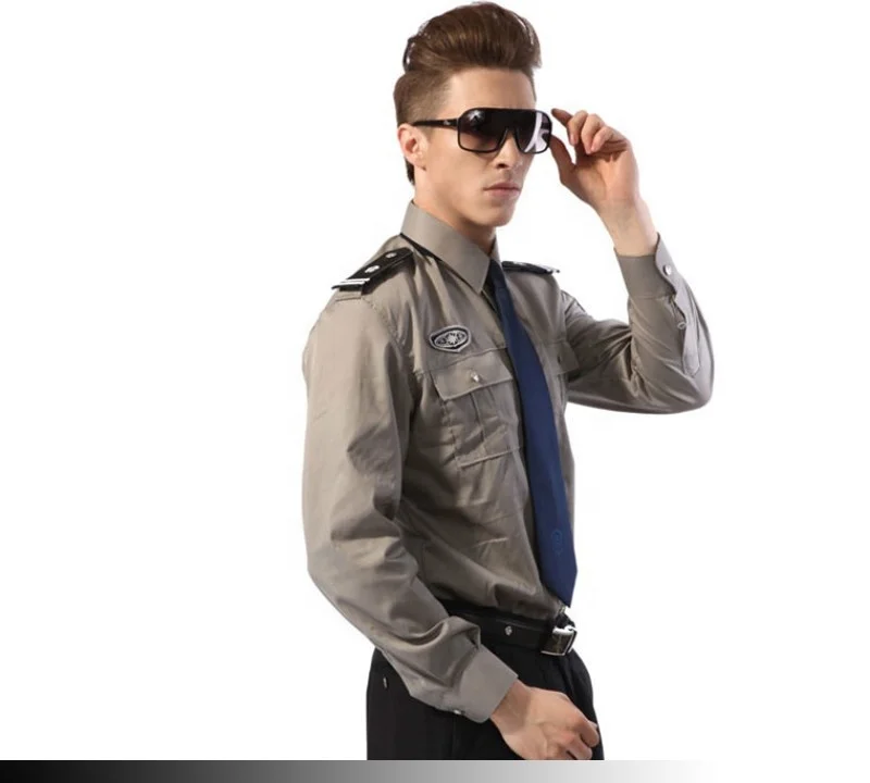 Hot Selling Cheap Light Weight Latest long sleeve Turn Down Collar security uniforms security shirts for man