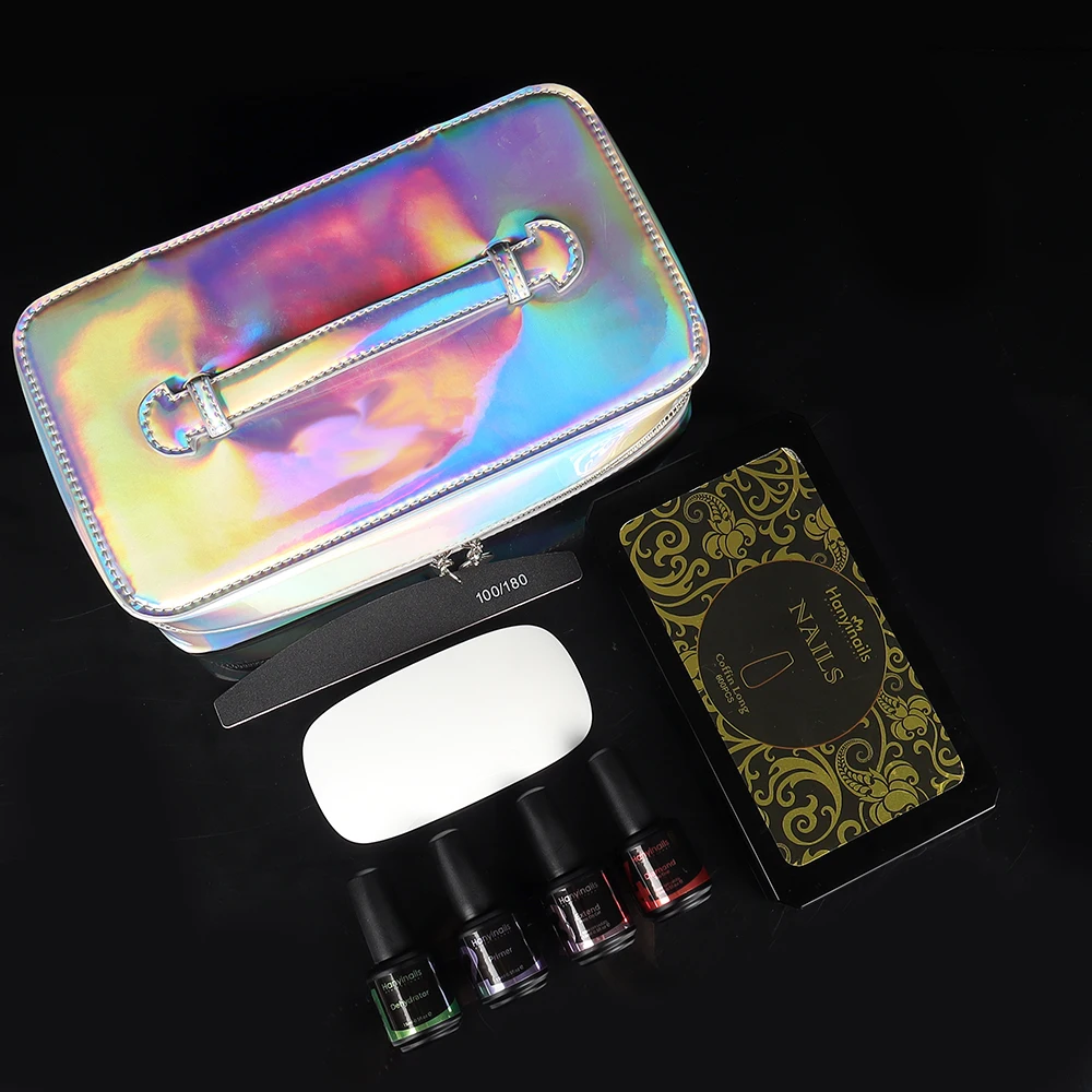 4 Steps Gel Polish Nails Extension System Set Full Cover Gel X Nail Tips and Glue Gel Kit Design Acrylic Finger Nail Art Salon