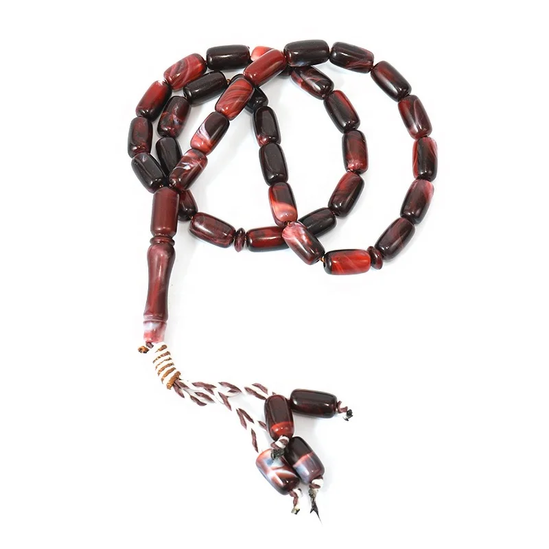 Factory Directly Brown  Resin Kehribar Amber Rosary  Muslim Islam Tesbih Gift  Set