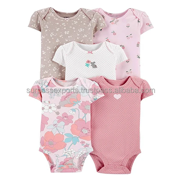 Latest Design Premium Quality Baby Boy Rompers with Printed Designs Summer Cotton Newborn Clothes at Wholesale Price for Export