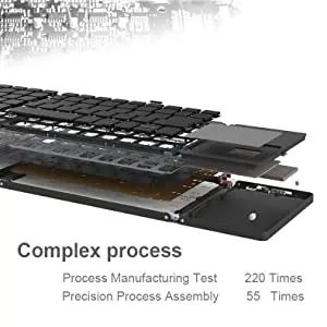 Black Layout  foldable bt  Wireless Folding bluetooth keyboard qwerty and touch pad wireless keyboard