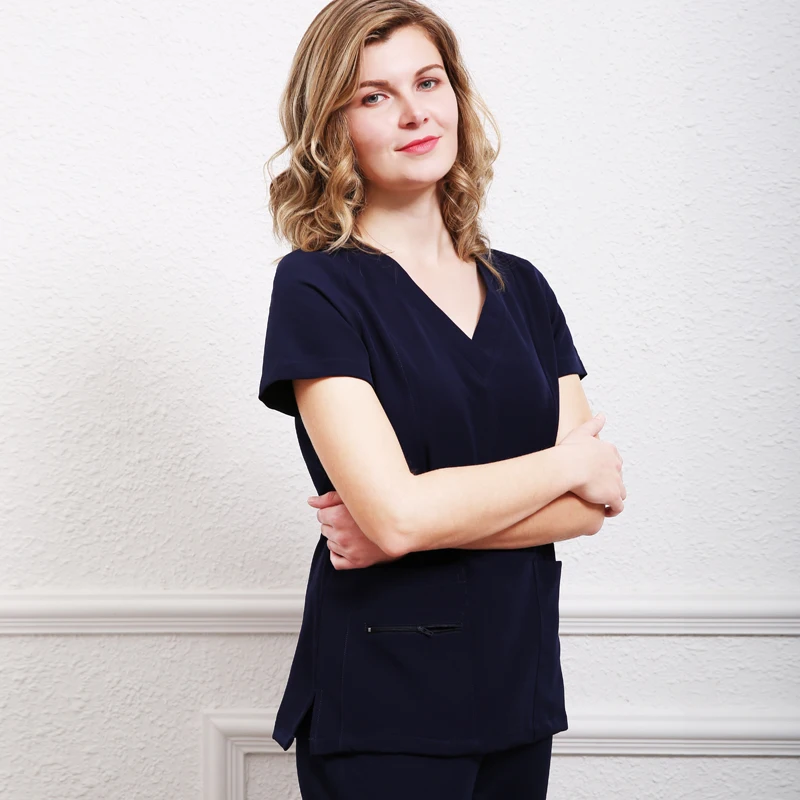 Cyalaa Hot  Wholesale Hospital Uniform Suit Long Sleeve V-Neck Medical Scrub Uniform Sets Clinic Sets Nursling Top +Pant