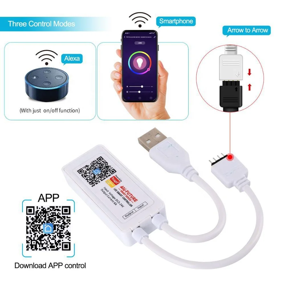 DC5V 12V 24V 4 PIN коробка передач режим таймера USB Инфракрасной сенсорной панели управления Рабочий голос Tuya Wi-Fi приложение Smart Life светодиодный пульт дистанционного с Alexa