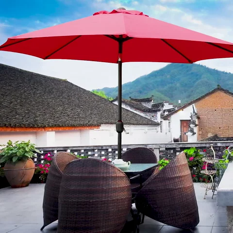 Pantone Color Customized Designs Customized Available Custom Canvas Umbrella Table Patio Parasol Umbrella for Beach Outdoor