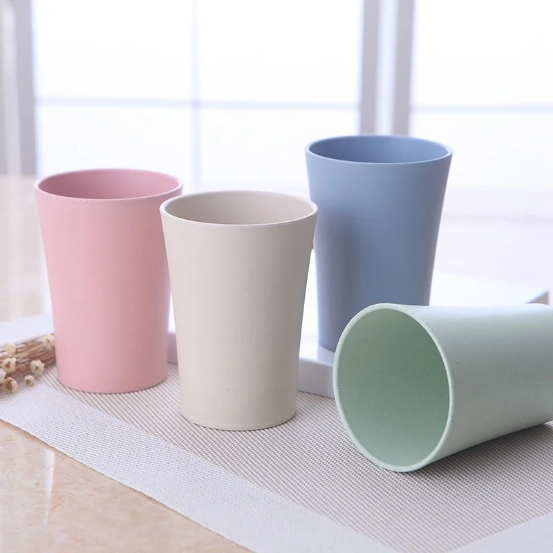 Non-toxic Eco-friendly Mikenda Unique Design Contracted Appearance Multifunctional Bamboo Fiber Drink cup with Silicon One lids