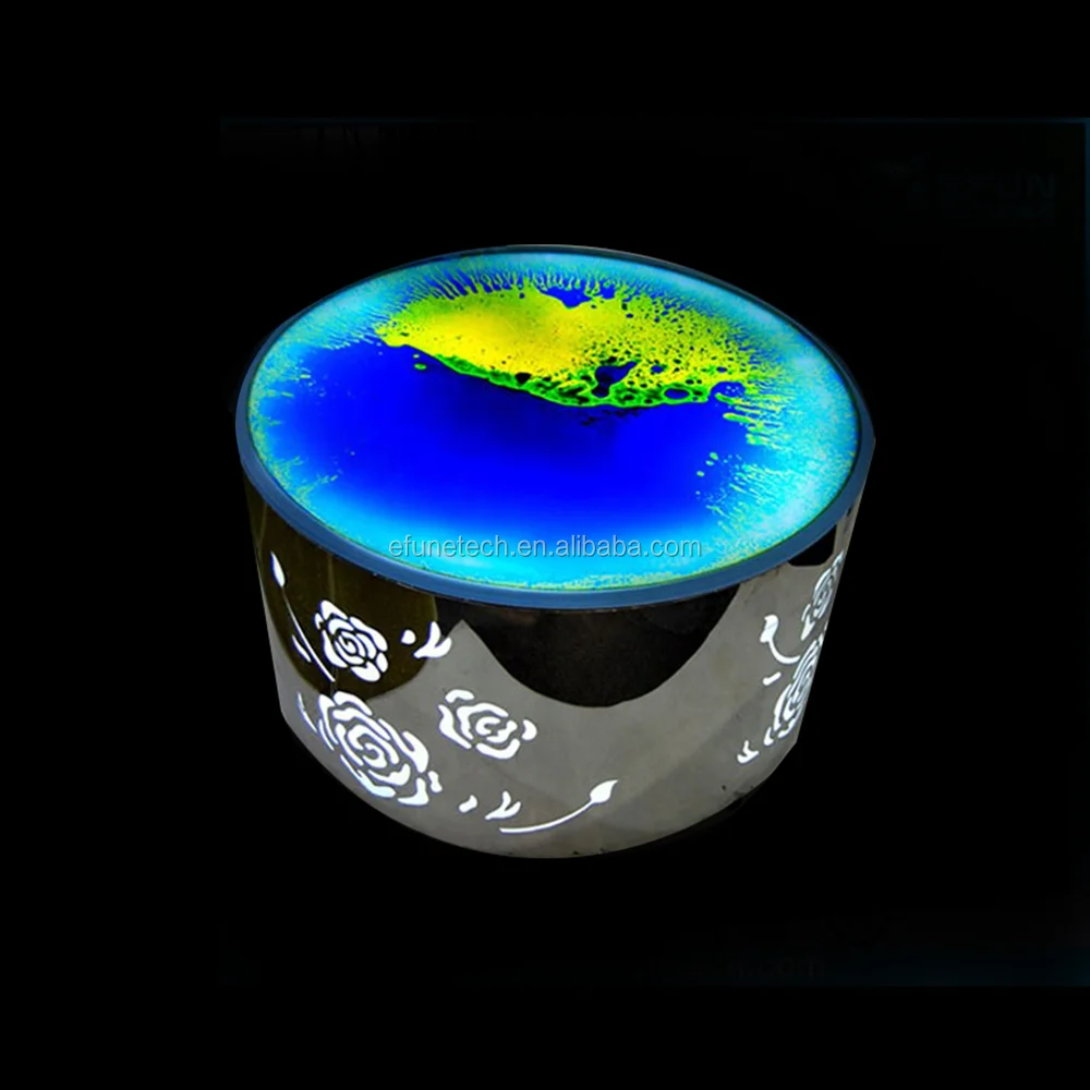 New Mini Modern Appearance Decorative Rechargeable Led Liquid Coffee Table Colorful Gel Filled Liquid Lava Table Top