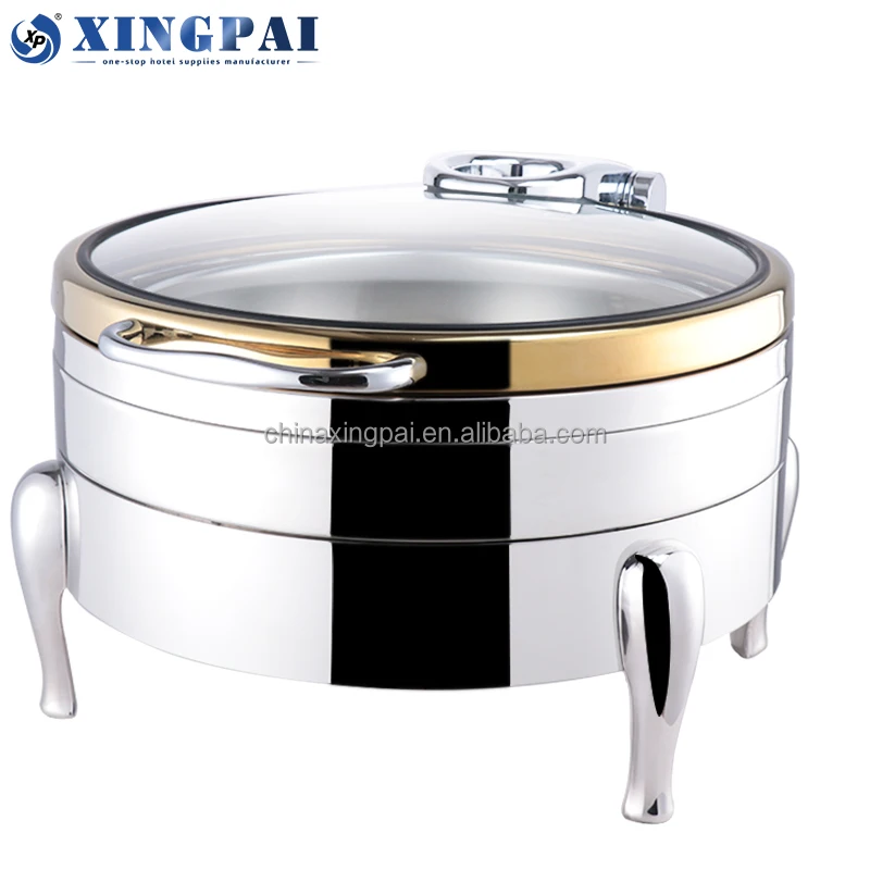 XINGPAI Commercial Buffet Equipment Round Buffet Food Warmer Stainless Steel Chafing Dishes For Catering